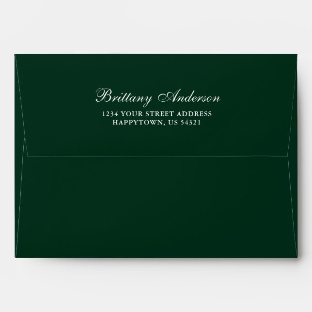 Forest Green Wedding Envelope (Back (Top Flap))