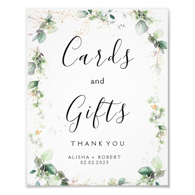 Forest Green Wedding Photo Print (Front)