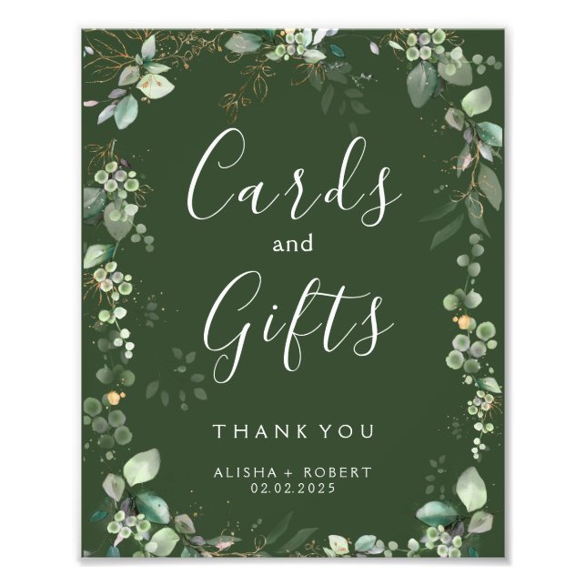 Forest Green Wedding Photo Print (Front)