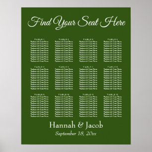 Forest Green Wedding Reception Seating Chart