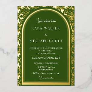 Forest Green Wedding (Retro-Dotted)
