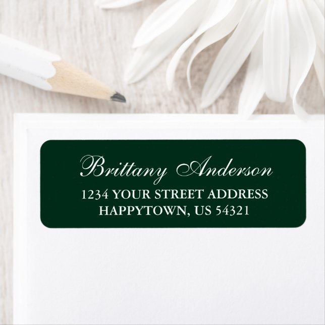 Forest Green Wedding Return Address Label (Insitu)