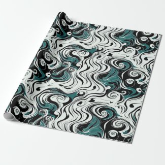 Forest Green Weird Abstract Spiral Hypnotic Art
