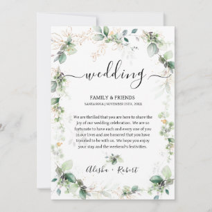 Forest Green Welcome Letter Itinerary Invitation