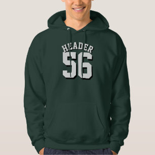 Forest Green & White Adults Sports Jersey Design Hoodie