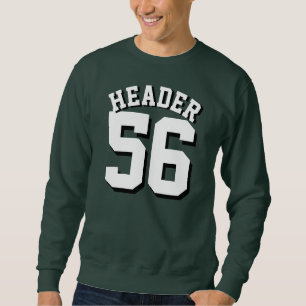 Forest Green & White Adults   Sports Jersey Design Sweatshirt
