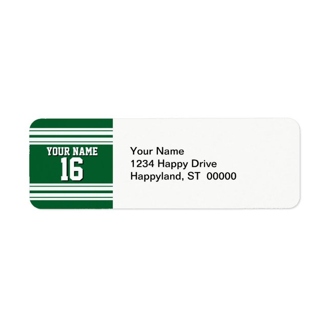 Forest Green White Team Jersey Custom Number Name (Front)