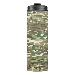 Forest Green Woodland Camouflage Pattern Thermal Tumbler