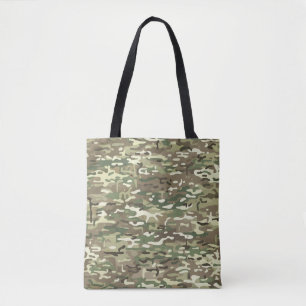 Forest Green Woodland Camouflage Pattern Tote Bag