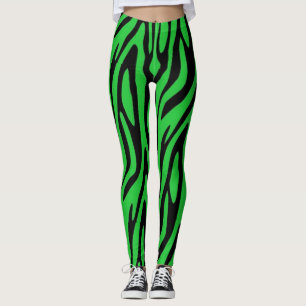 Forest Green Zebra Print Leggings