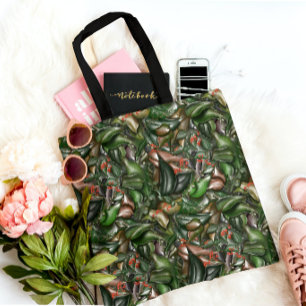 Forest greenery and berries tote bag