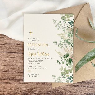 Forest Greenery Dedication Invitation