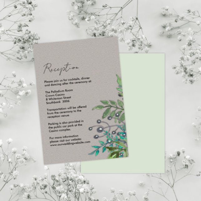 Forest Greenery on Slate Grey Reception Enclosure Card (Creator Uploaded)