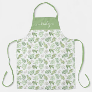 Forest Greenery Pattern Apron