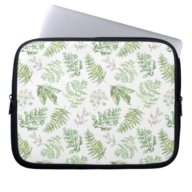Forest Greenery Pattern Laptop Sleeve (Front)