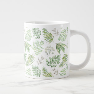 Forest Greenery Pattern Large Coffee Mug