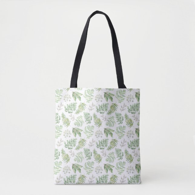 Forest Greenery Pattern Tote Bag (Front)