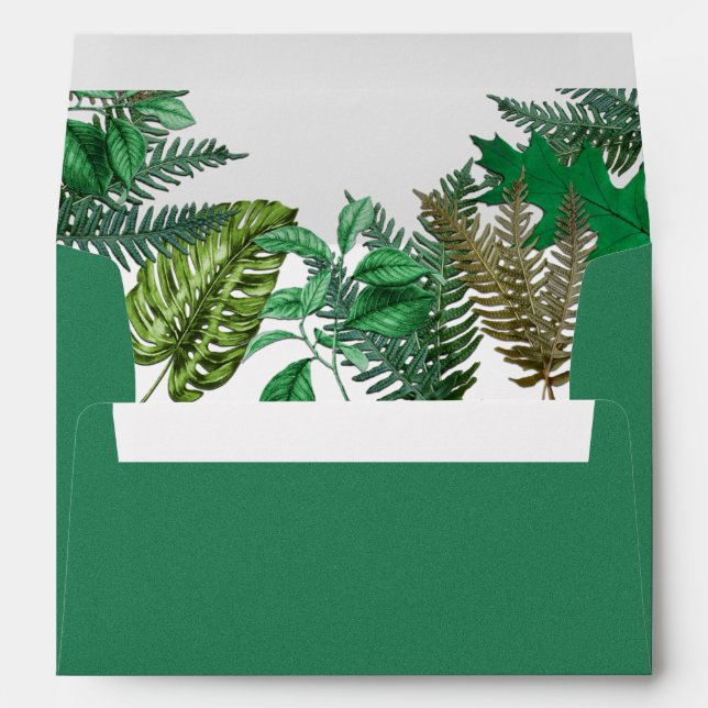 Forest Greenery Plain Solid Green A7 Envelope (Back (Bottom))