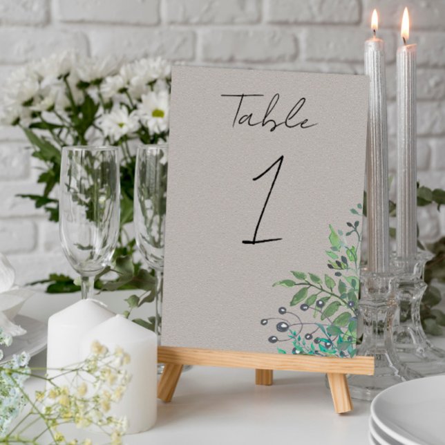 Forest Greenery Rustic Wedding Table Number (Creator Uploaded)