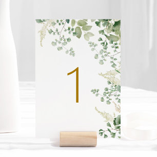 Forest Greenery Table 1 Wedding Table Number