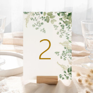 Forest Greenery Table 2 Wedding Table Number