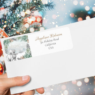 Forest Grey Bears Woodland Trees Christmas