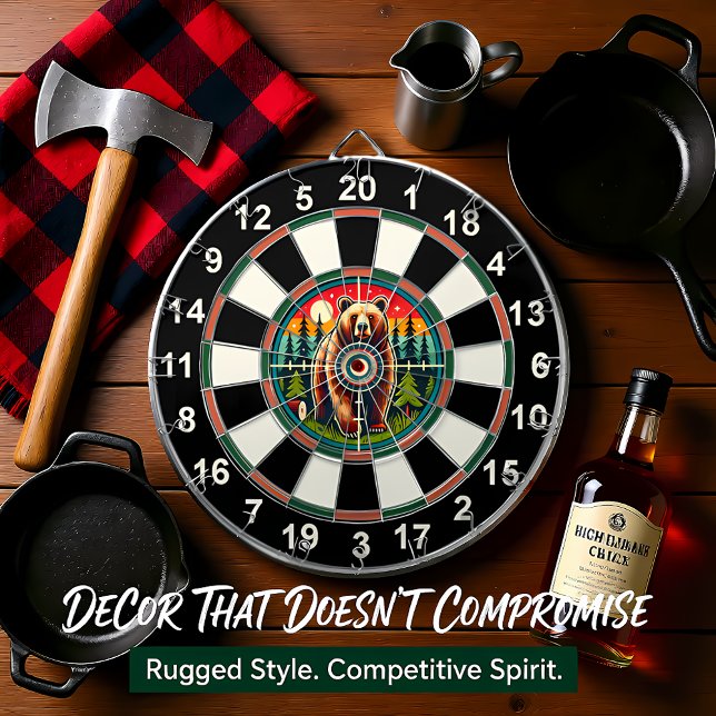 Forest Grizzly with Target Overlay Dartboard (Creator Uploaded)