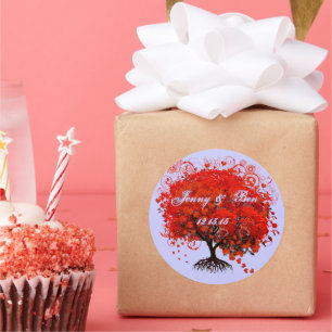 Forest Grove Red Leaf Tree Wedding Seals