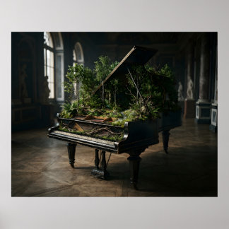 Forest growing from piano poster