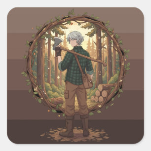 Forest Guardian Anime Square Sticker