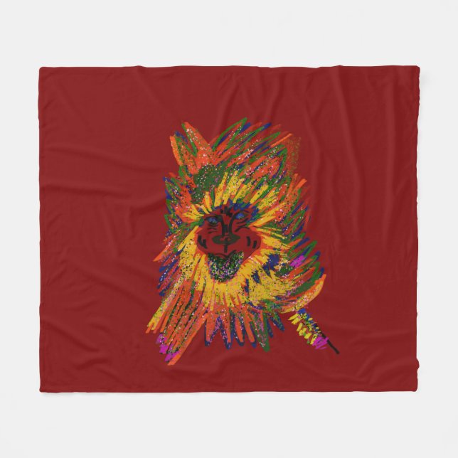 Forest Guardian Fleece Blanket (Front (Horizontal))