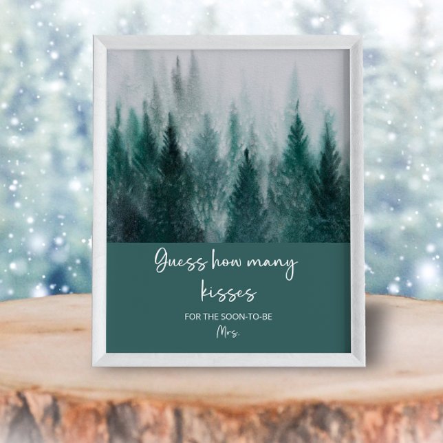 Forest guess how many kisses bridal game poster (Creator Uploaded)