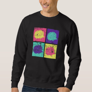 Forest Hedgehog Wildlife Animal Nature Pop Art Hed Sweatshirt