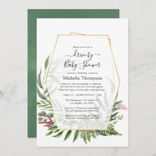 Forest Herbarium Geometric Drive By Shower Invitation