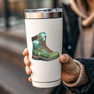 Forest Hiking Boot Vinyl Sticker Die-Cut Sticker