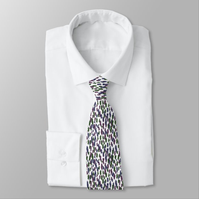Forest Hill Paint Dabs on White Tie (Tied)