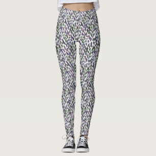 Forest Hill Paint Smudge on White Leggings