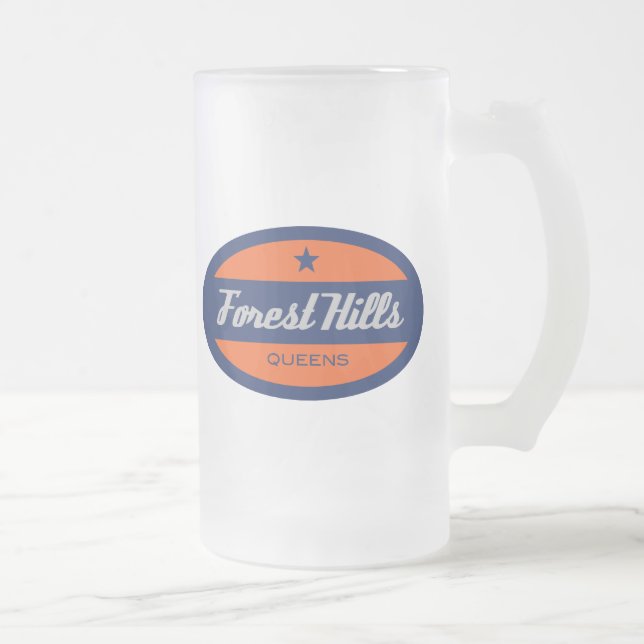 Forest Hills Frosted Glass Beer Mug (Right)