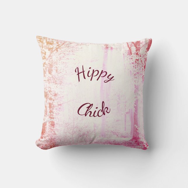 Forest Hippy Chick Cushion (Front)