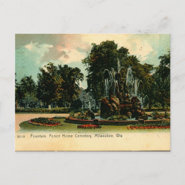 Forest Home Cemtery, Milwaukee Wisconsin Vintage Postcard (Front)