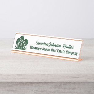 Forest Home Real Estate Company Custom Realtor Desk Name Plate