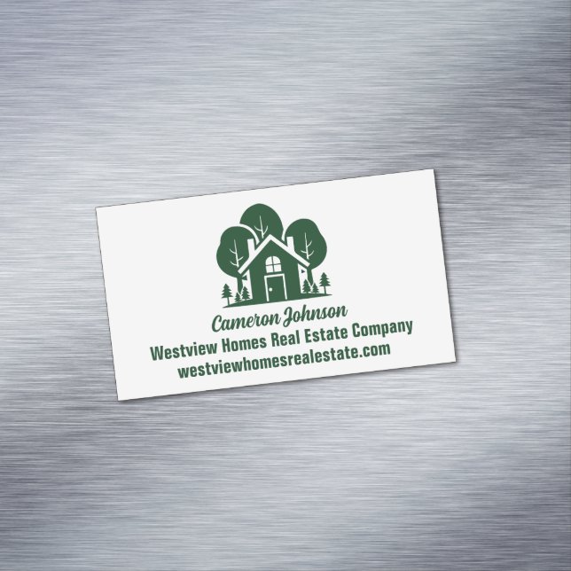 Forest Home Real Estate Company Custom Realtor Magnetic Business Card (In Situ)