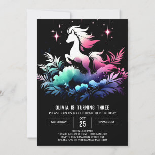 Forest Horse Birthday  Invitation