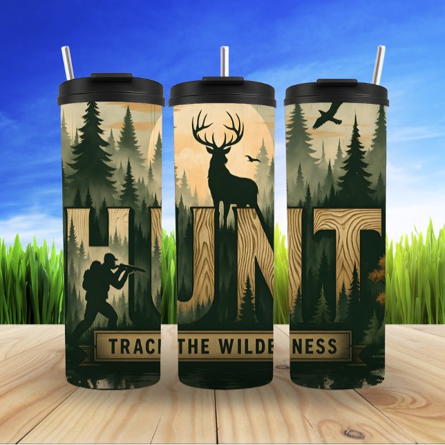 Forest Hunt, Track the Wilderness Thermal Tumbler (Creator Uploaded)