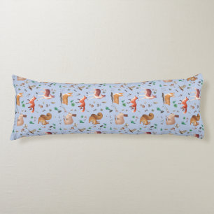forest in watercolor pattern- bambi, fox, coney, body cushion