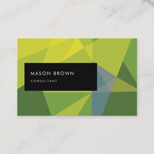 Forest Inspiration Elegant Geometric Pattern Business Card (Front)