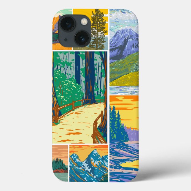 Forest inspired art iPhone 13 case  (Back)