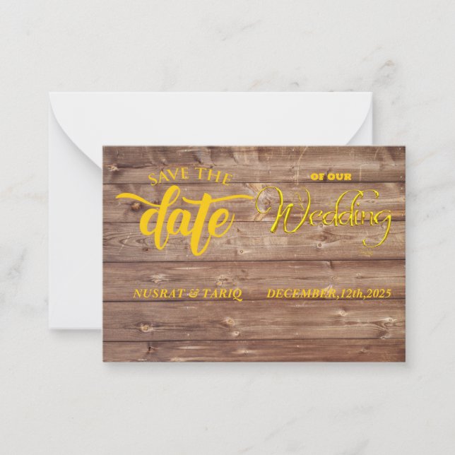 Forest-Inspired Save the Date: A Rustic Design Card (Front)