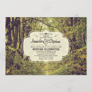 forest inspired tree avenue wedding invitations