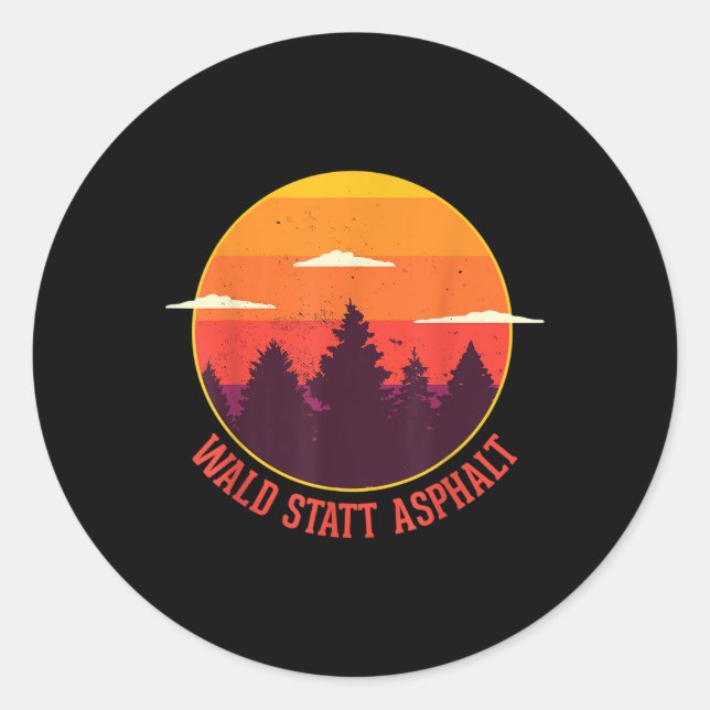 Forest Instead Of Asphalt Nature Mountains Forest  Classic Round Sticker (Front)